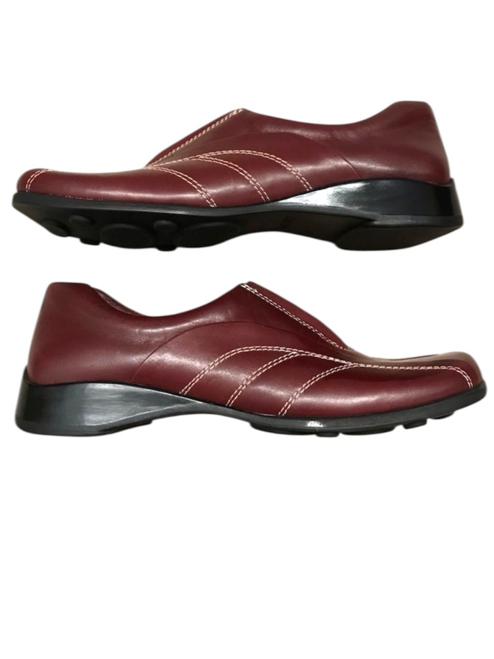 NWOB Nine West Burgundy Leather Loafers Slip On Comfort Work Shoes 6.5